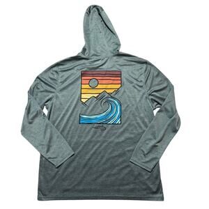 REEL LIFE men's long sleeve, Performance, lightweight hoodie shirt, size XL